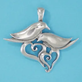 Doves with Hearts Pendant