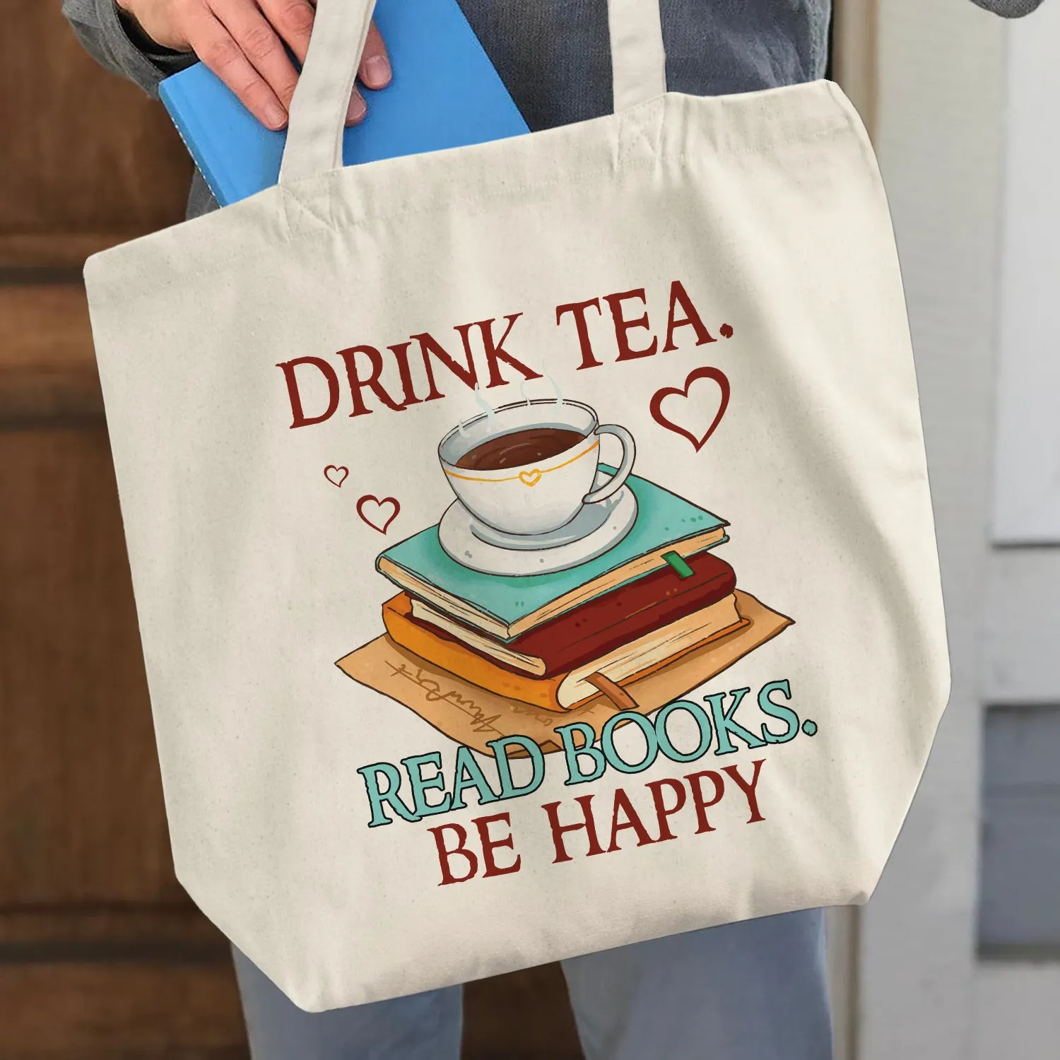 Drink Tea Read Books Be Happy Book Lovers Gift TBW09