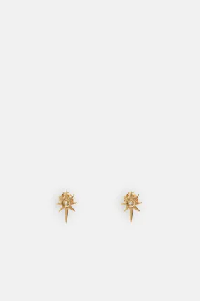 Elisa Sparkle North Star Gold Stud Earrings