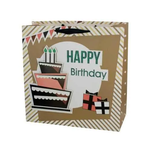 Extra Large Happy Birthday Cake Gift Bag ( Case of 48 )