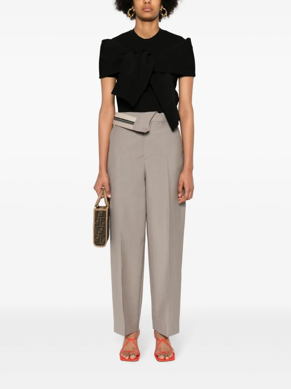 FENDI Asymmetrical Belted Pants for Women