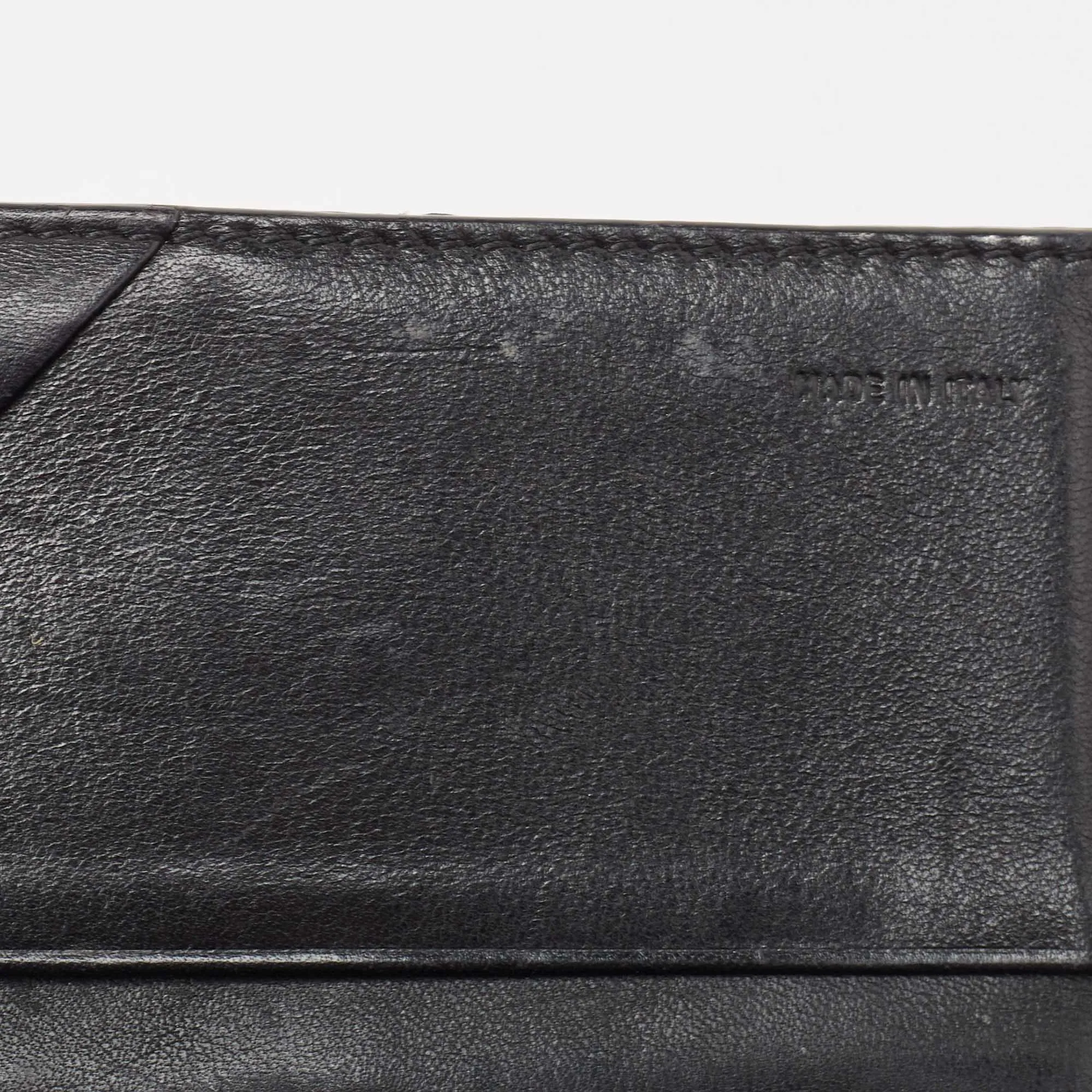 Fendi Black Zucca Canvas And Patent Leather Mia Continental Wallet