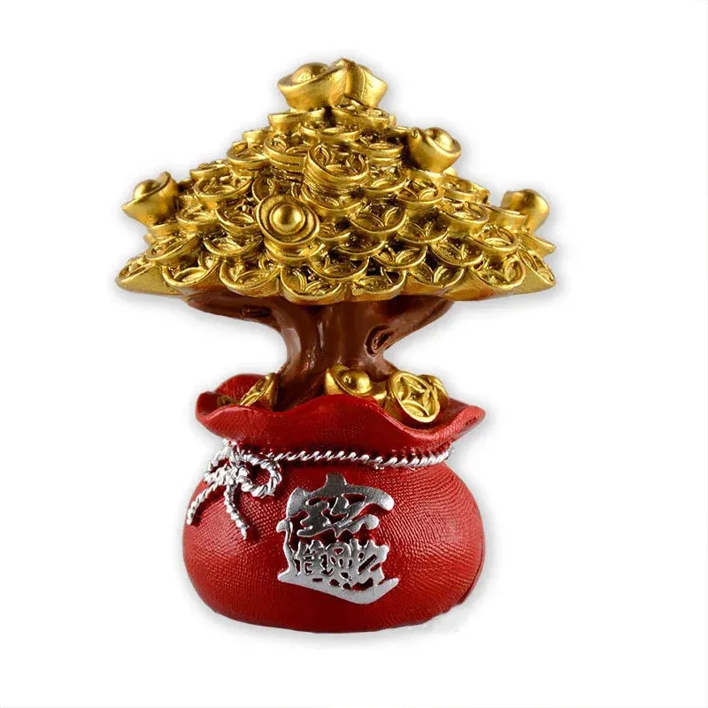 Feng Shui Money Tree Bag Figurine Chinese Moneytree Wealth Figurine