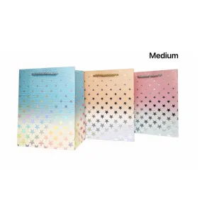 Foiled Star Medium Gift Bag - 23cm x 18cm x 10cm