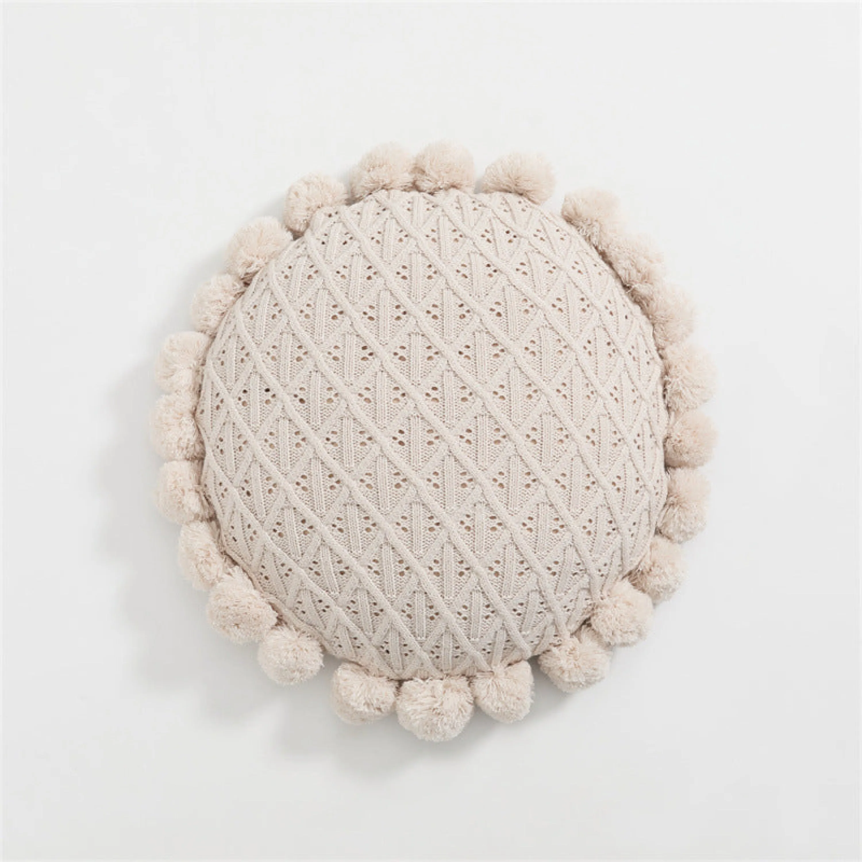 Fuzzy Ball Round Pillow (7 Colors)