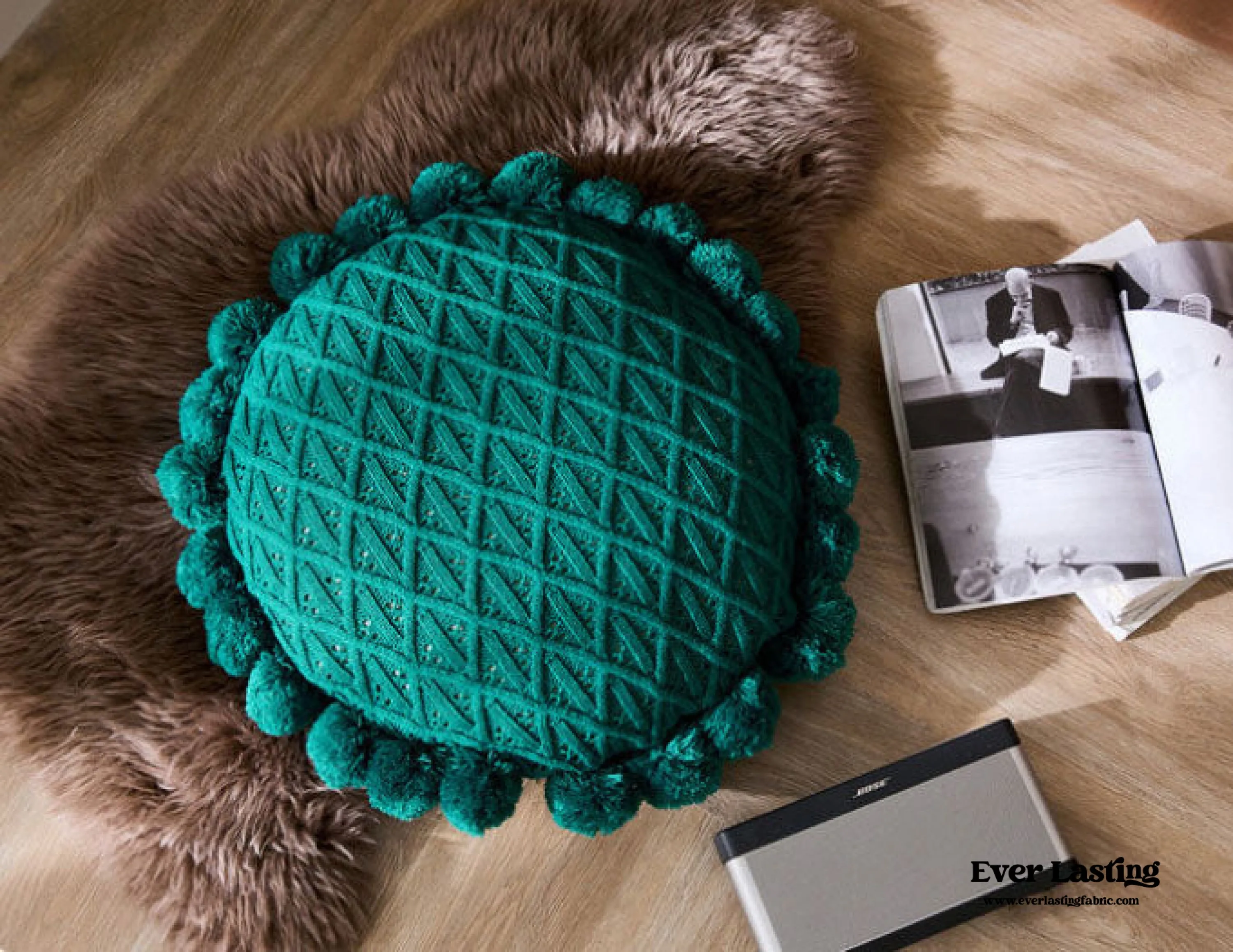 Fuzzy Ball Round Pillow (7 Colors)