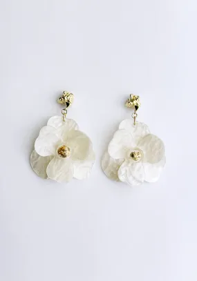 Golden Petal Drop Earrings