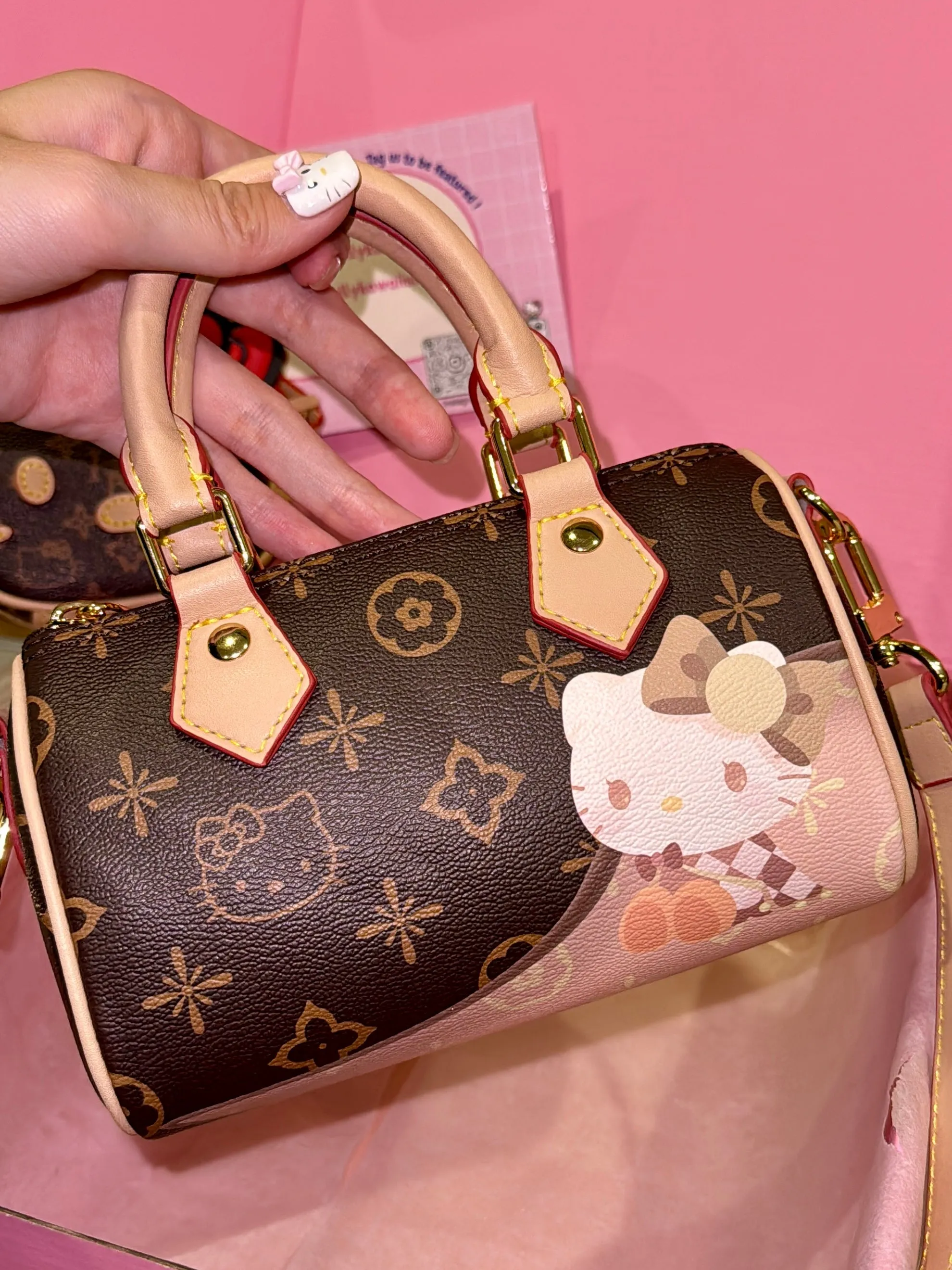 Hellokitty Womens Handmade Handbag Tote Shoulder Purse Leather Crossbody Bag