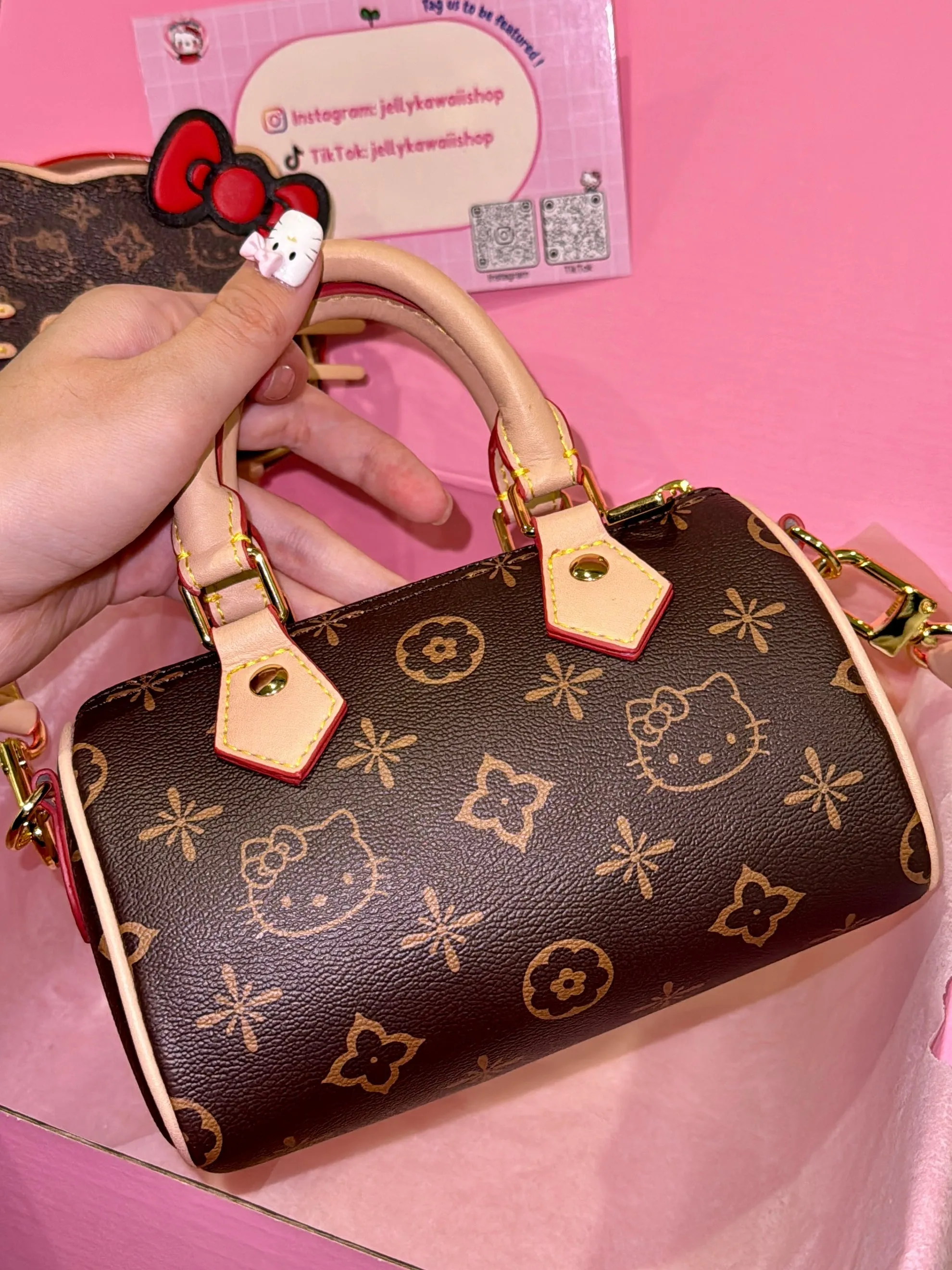 Hellokitty Womens Handmade Handbag Tote Shoulder Purse Leather Crossbody Bag