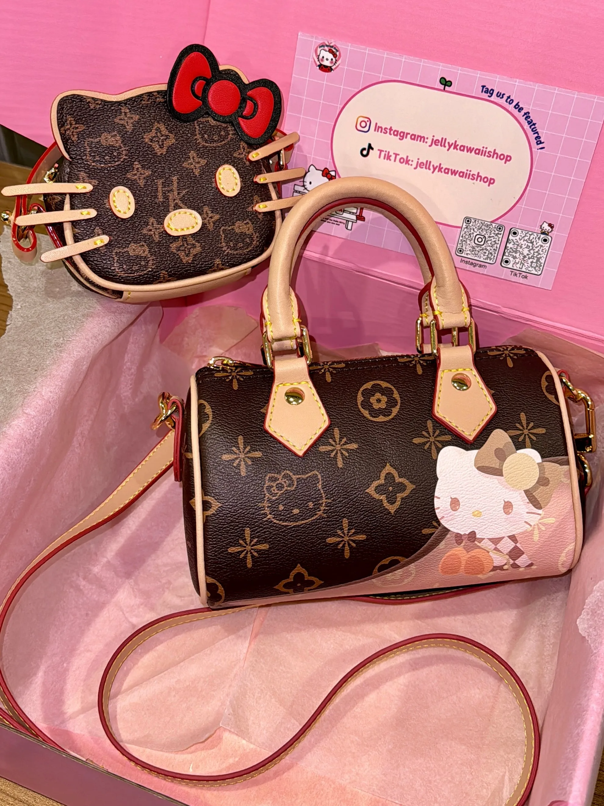 Hellokitty Womens Handmade Handbag Tote Shoulder Purse Leather Crossbody Bag