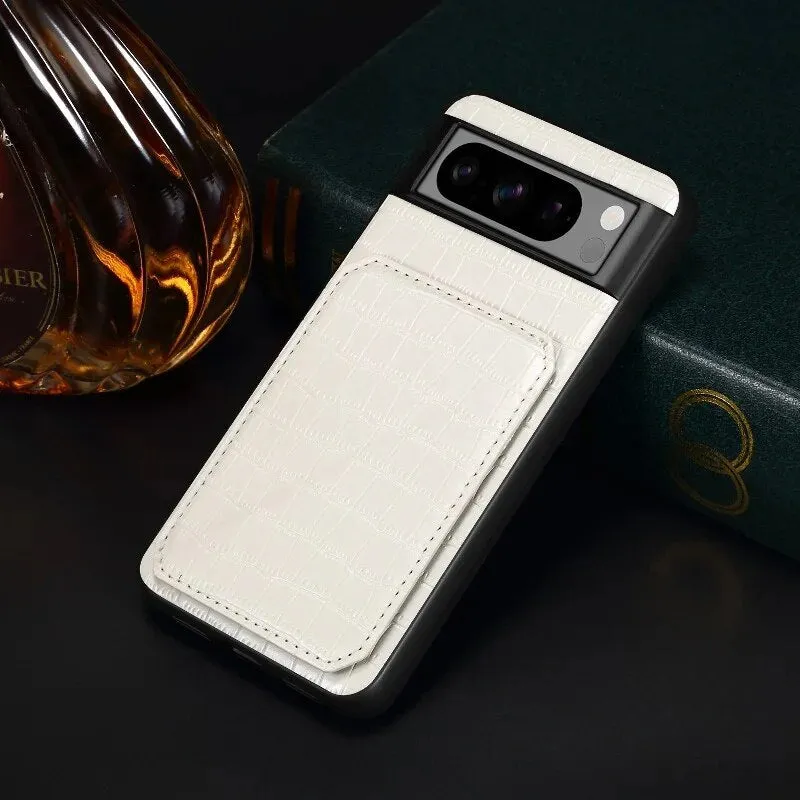 Insert Card Magnetic Hidden Bracket Leather Phone Case For Google Pixel 8 7