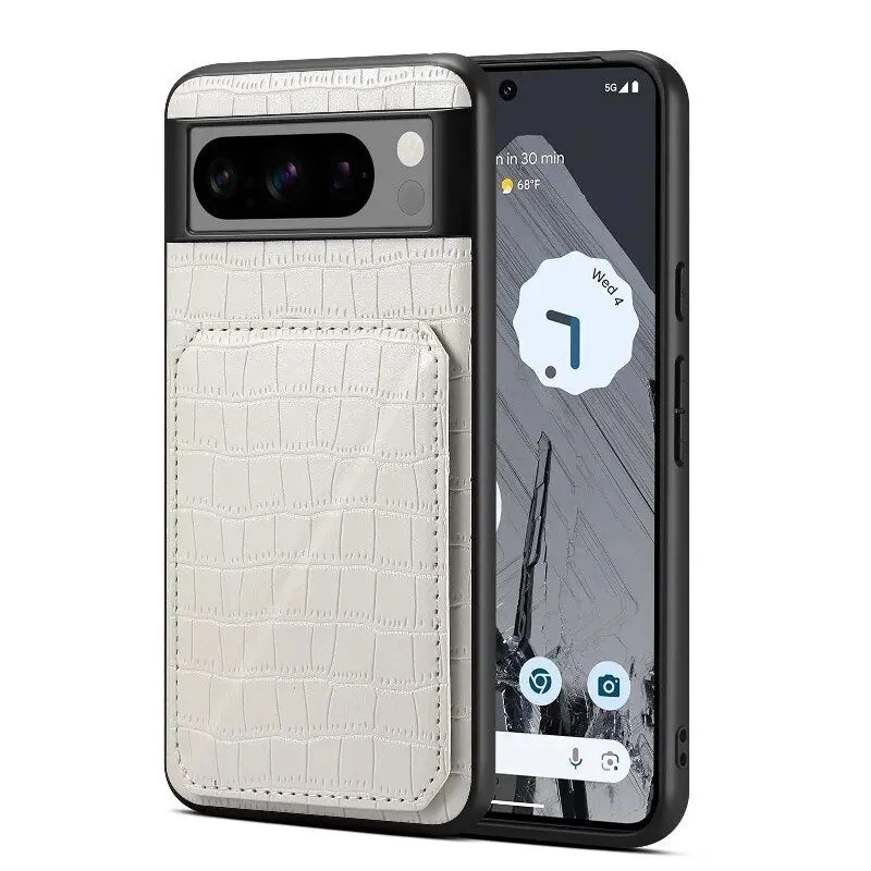 Insert Card Magnetic Hidden Bracket Leather Phone Case For Google Pixel 8 7