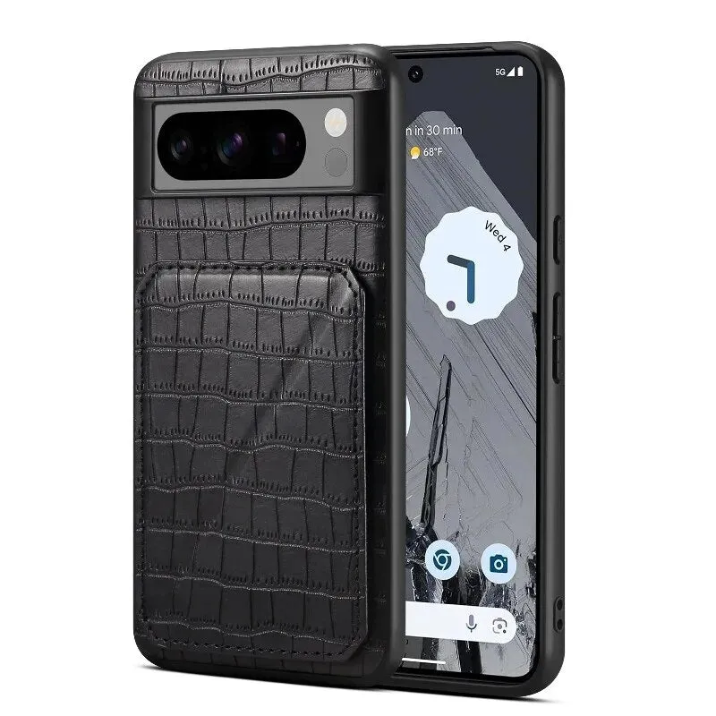 Insert Card Magnetic Hidden Bracket Leather Phone Case For Google Pixel 8 7