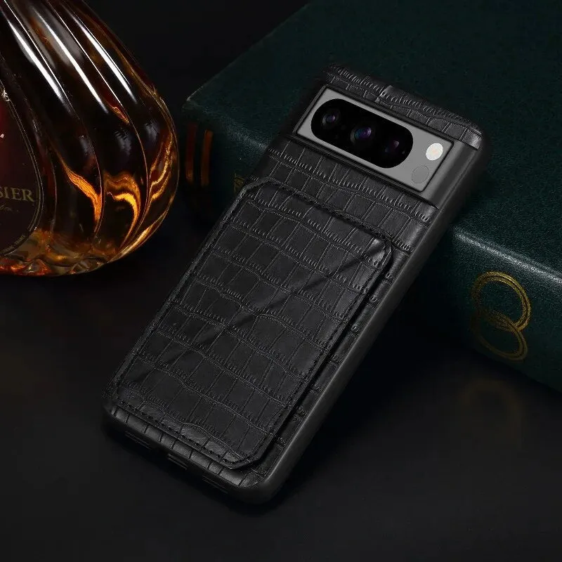 Insert Card Magnetic Hidden Bracket Leather Phone Case For Google Pixel 8 7