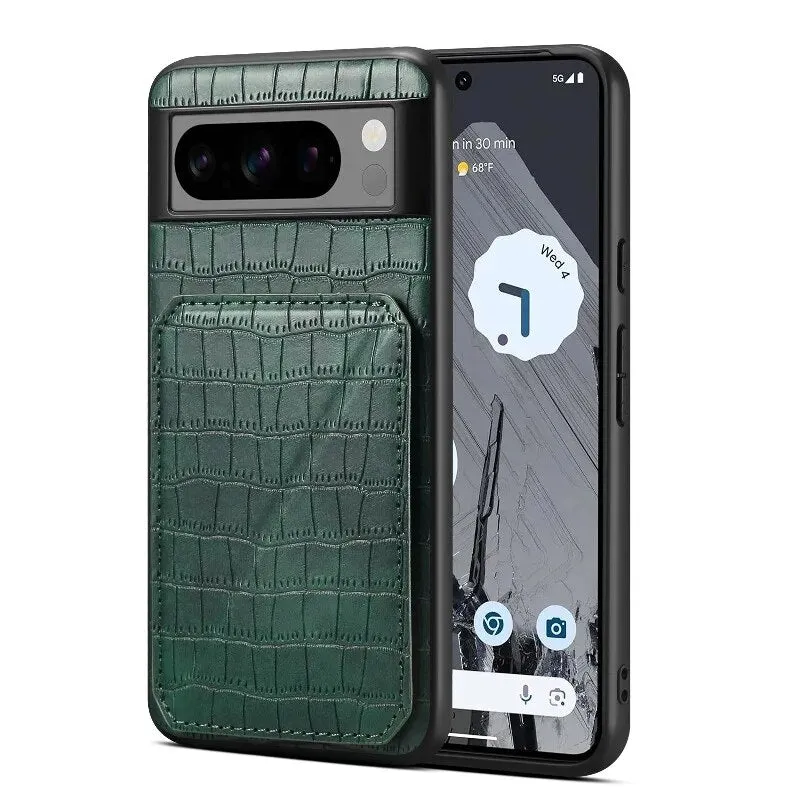 Insert Card Magnetic Hidden Bracket Leather Phone Case For Google Pixel 8 7