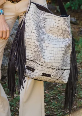 Juan Antonio Cantera Cream Shoulder Bag