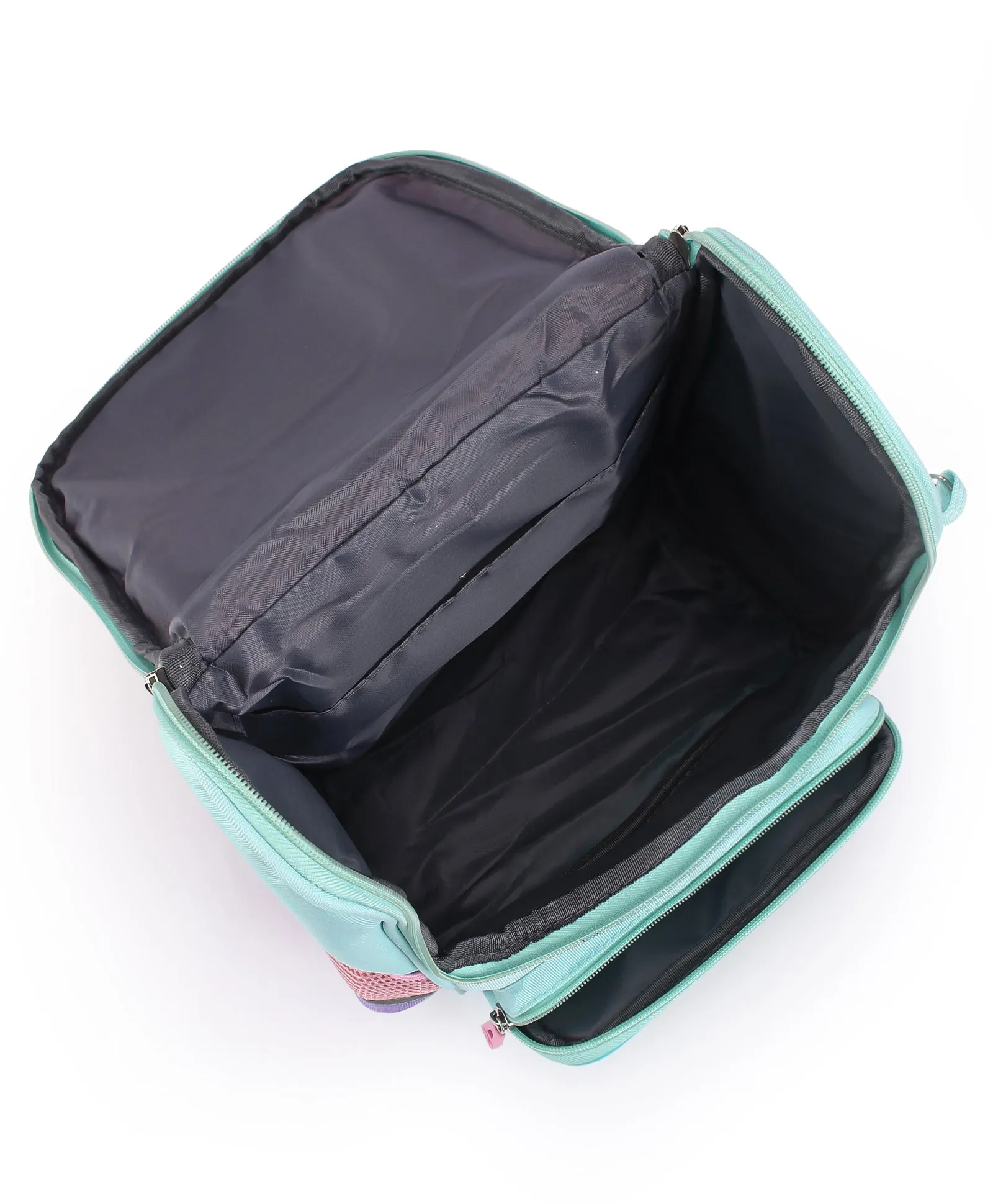 Kitten Print Front Open Backpack - Sea Green