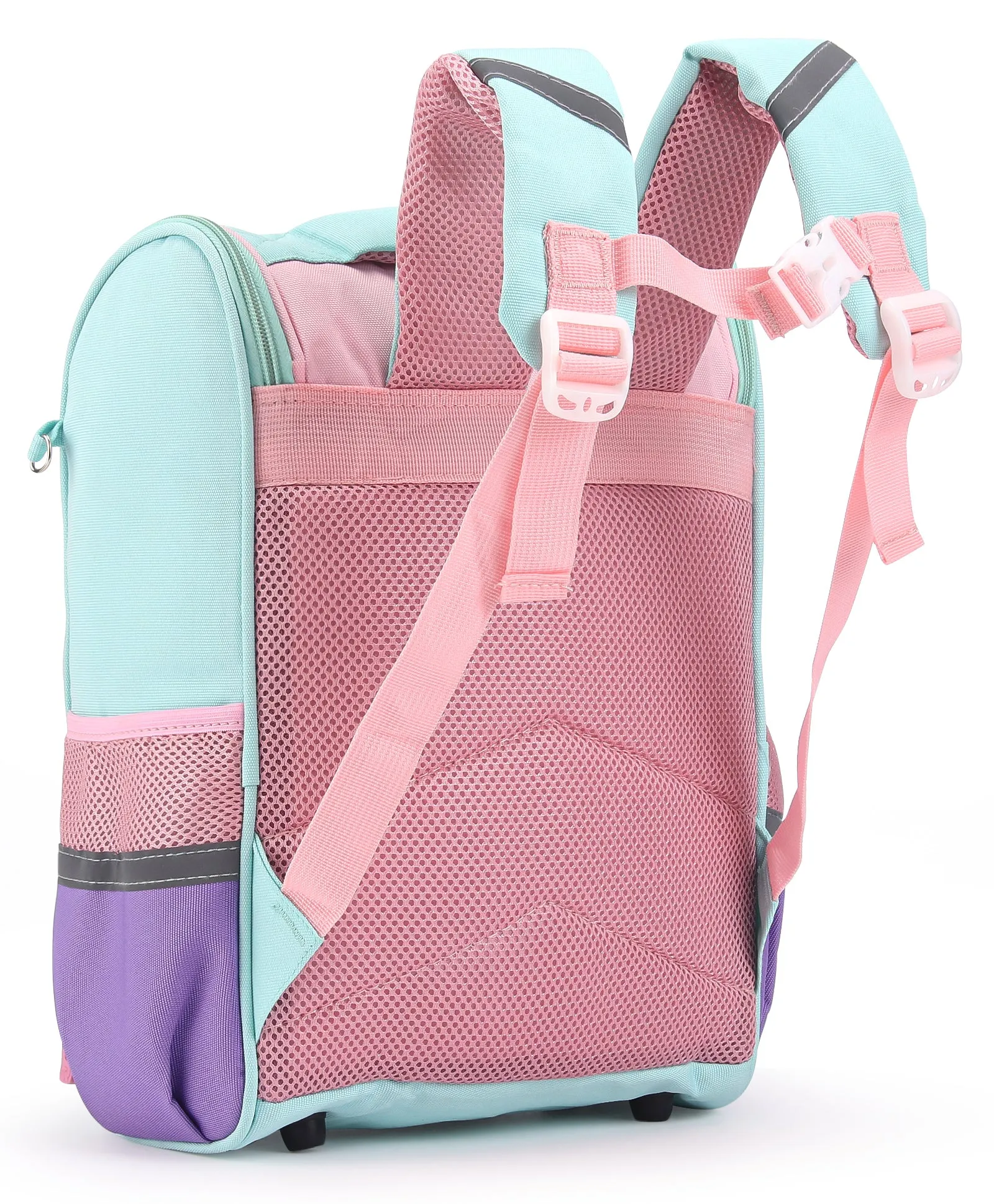 Kitten Print Front Open Backpack - Sea Green