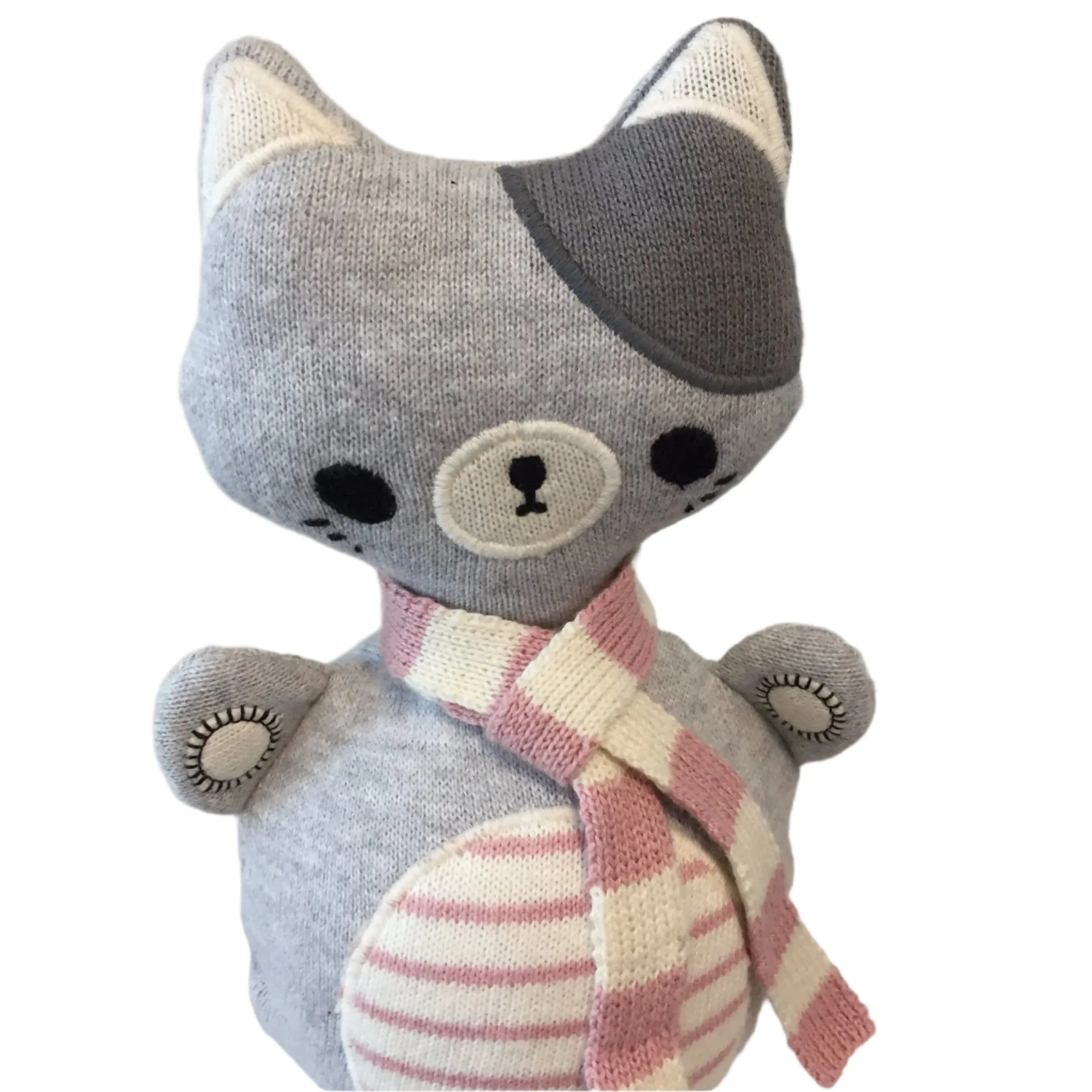 Kitty Cat Roly Poly Baby Toy Rattle for tummy time play.