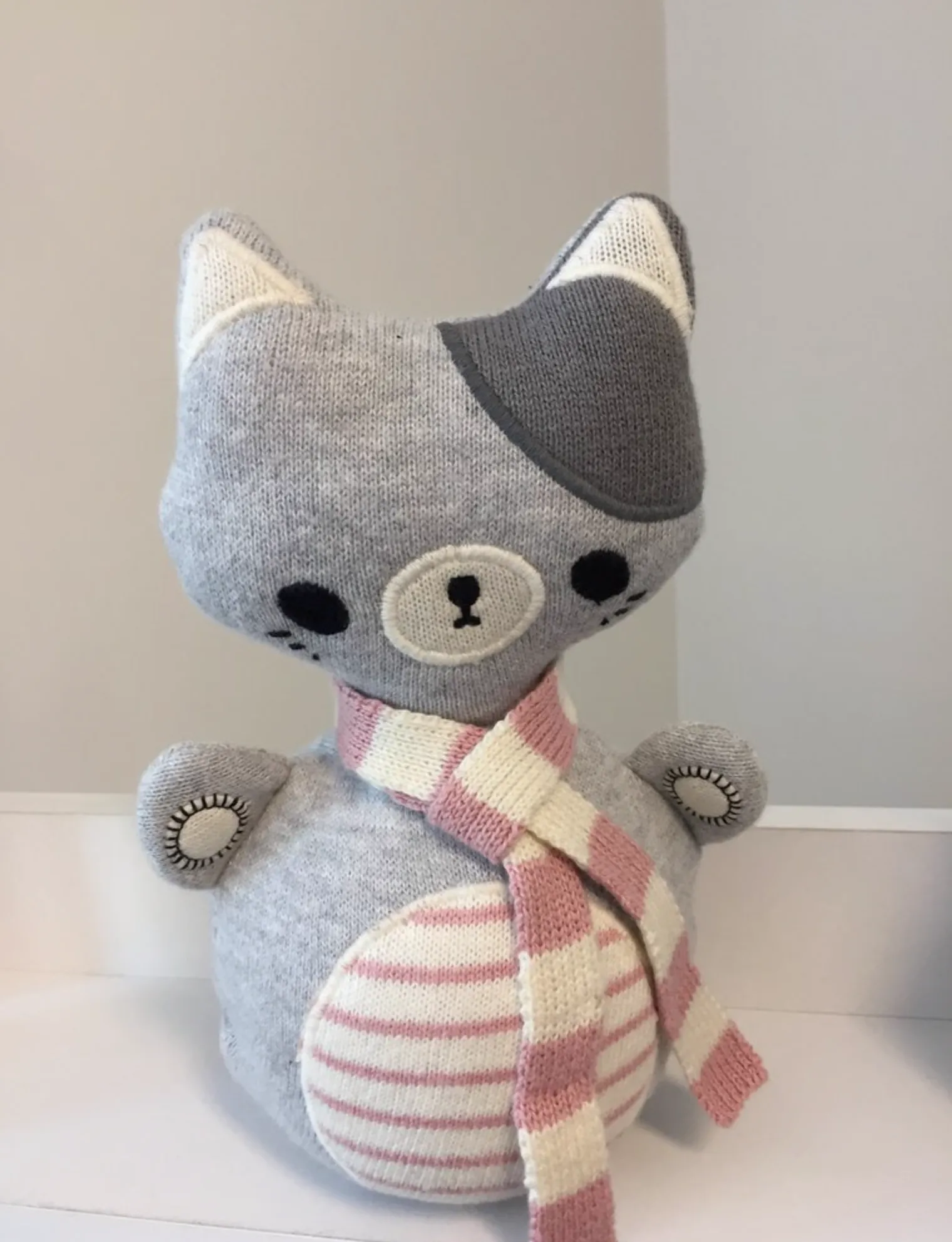 Kitty Cat Roly Poly Baby Toy Rattle for tummy time play.