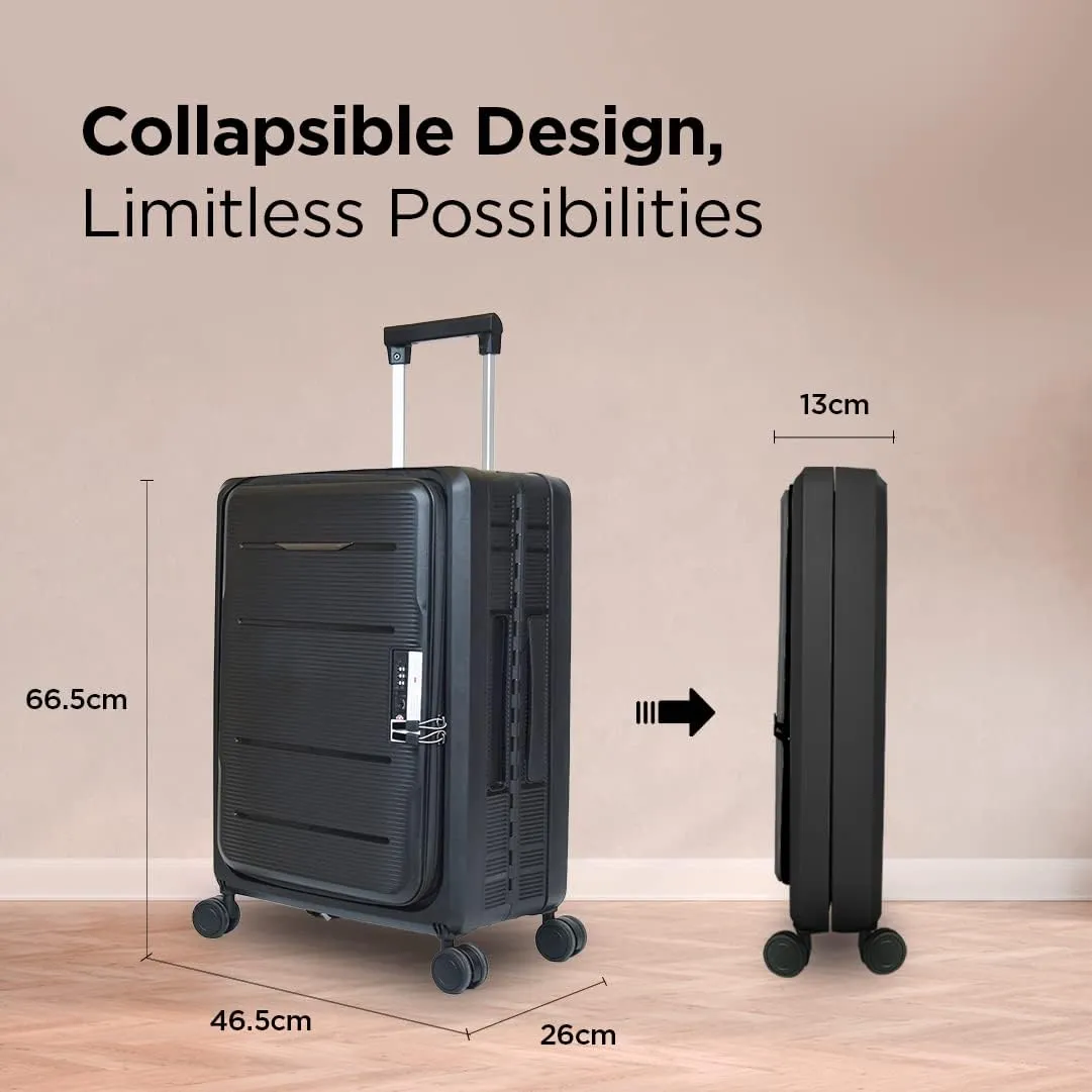 Kuber Industries Luggage Bag | Trolley Bags for Travel | Collapsible Luggage Bag | Travelling Bag | Trolley Bags for Suitcase | Lightweight Luggage Bag | 24 Inch | Pack of 2 | Coffee