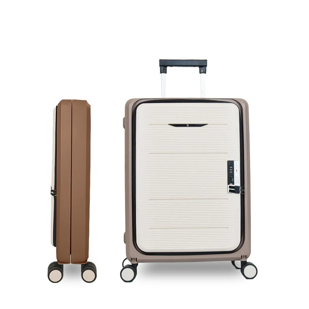 Kuber Industries Luggage Bag | Trolley Bags for Travel | Collapsible Luggage Bag | Travelling Bag | Trolley Bags for Suitcase | Lightweight Luggage Bag | 24 Inch | Pack of 2 | Coffee
