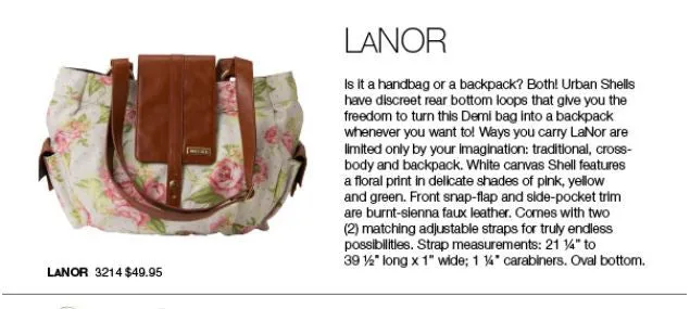 Lanor Demi w/Adjustable Straps - RETIRED