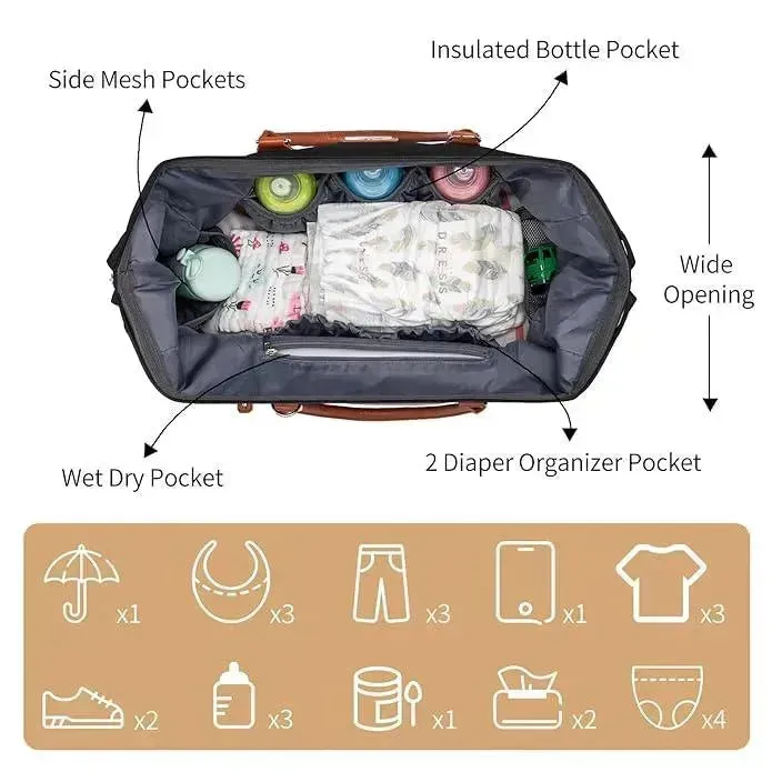 Large Capacity 3 in 1 Premium Mommy Bag