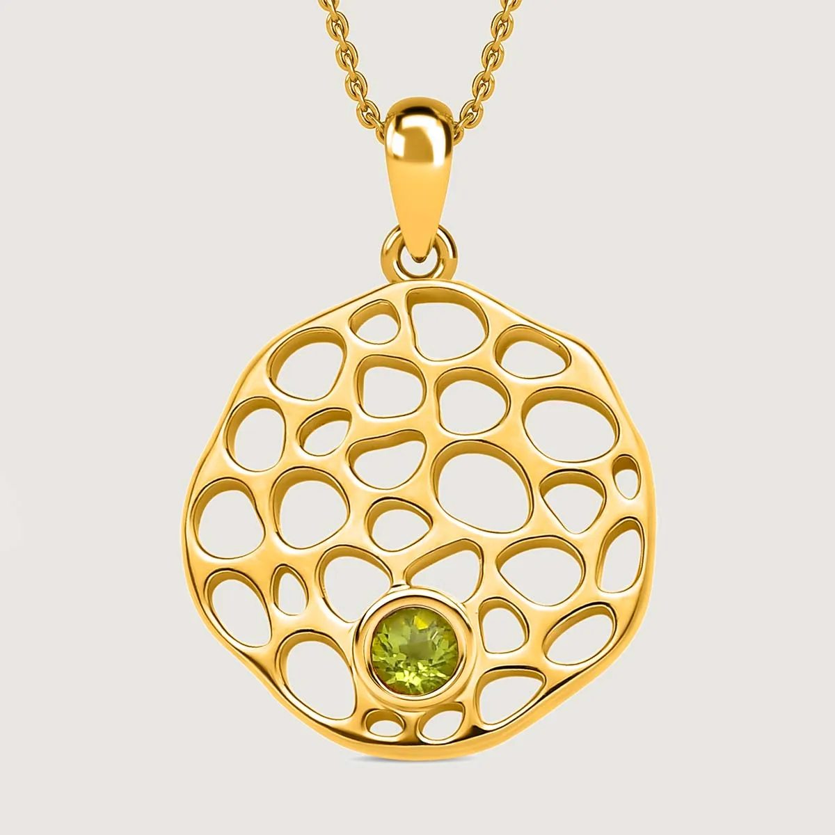 Lattice Disc Birthstone Pendant with FREE Chain
