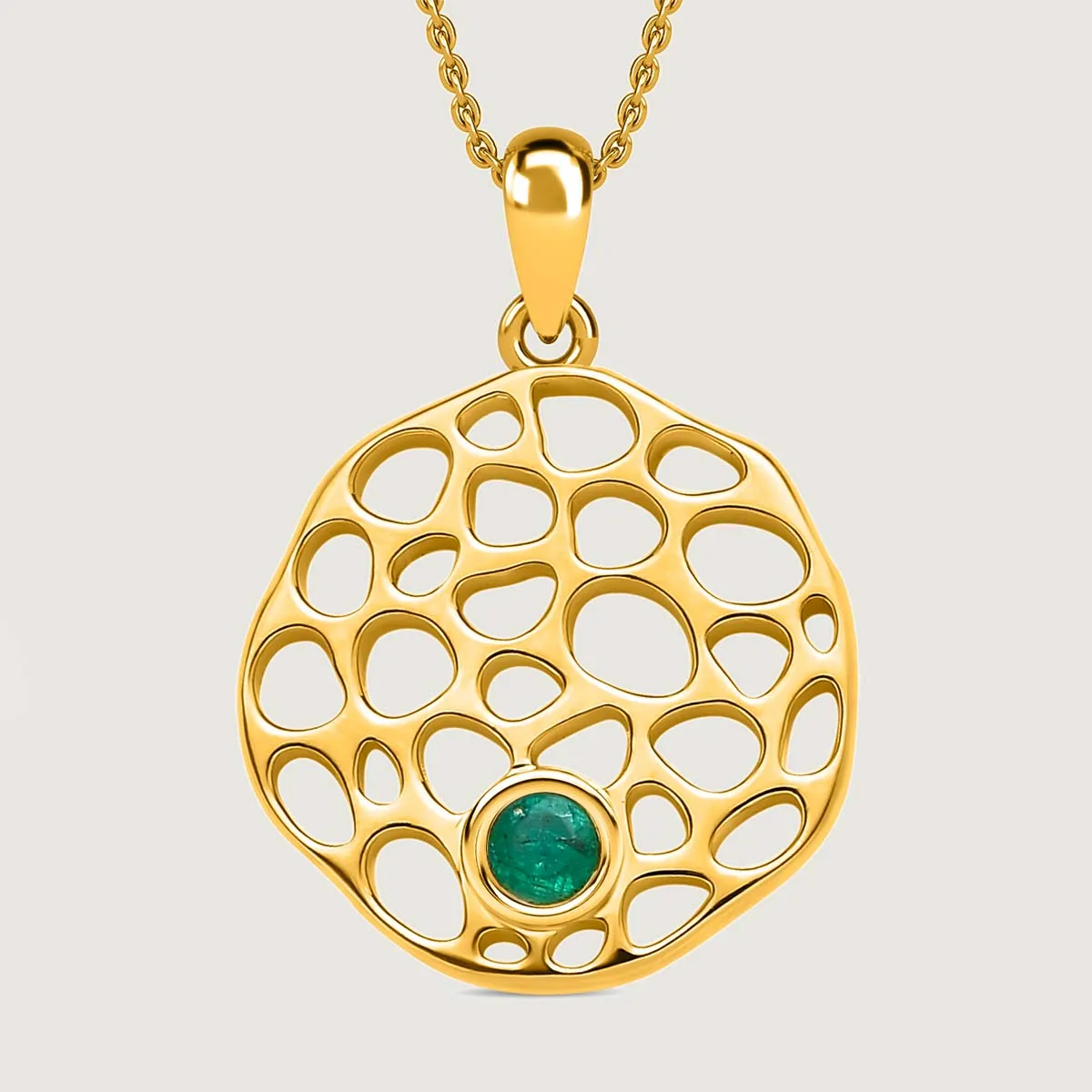 Lattice Disc Birthstone Pendant with FREE Chain