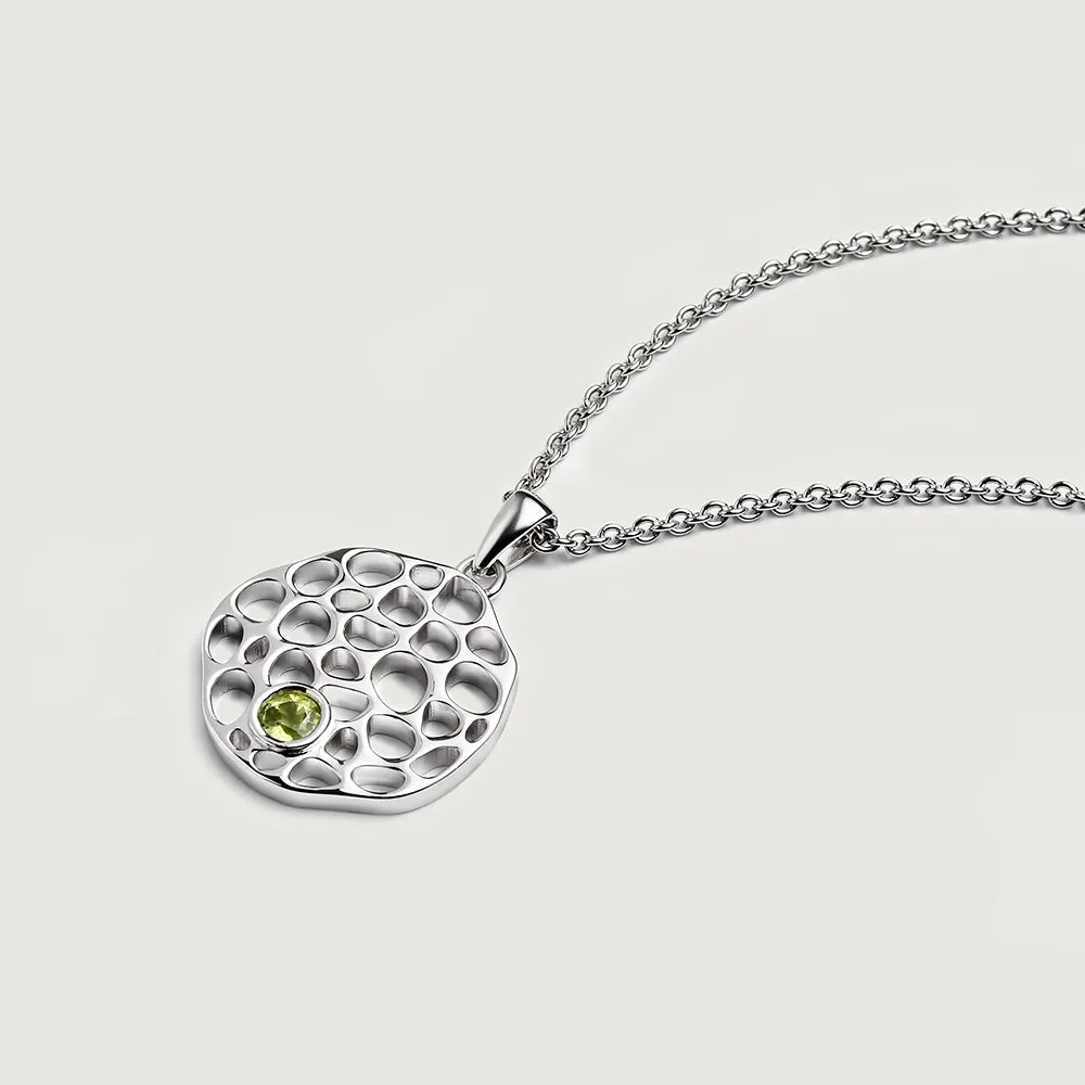 Lattice Disc Birthstone Pendant with FREE Chain
