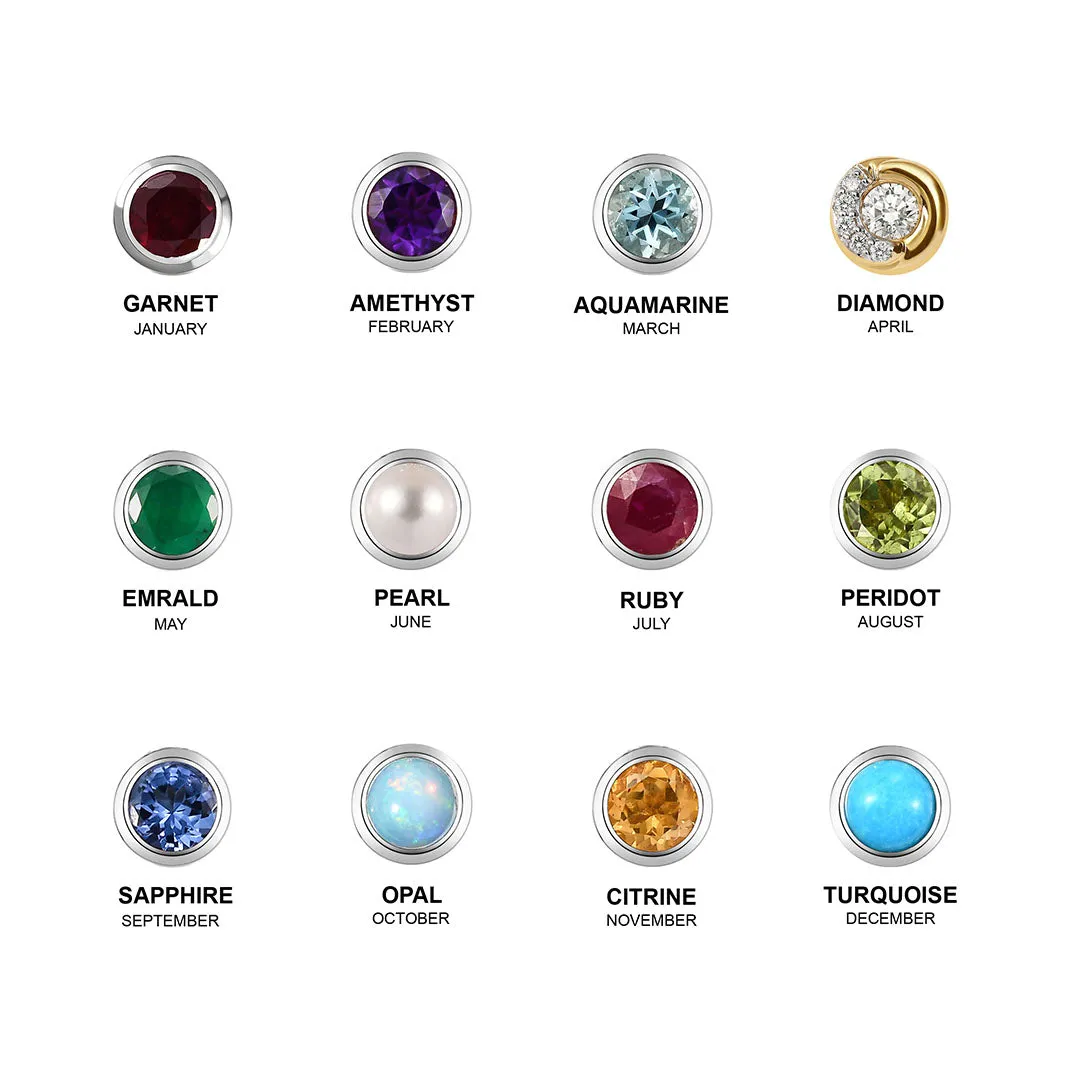 Lattice Disc Birthstone Pendant with FREE Chain