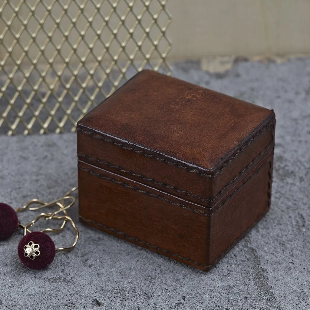 Leather Tiny Oblong Trinket Gift Box