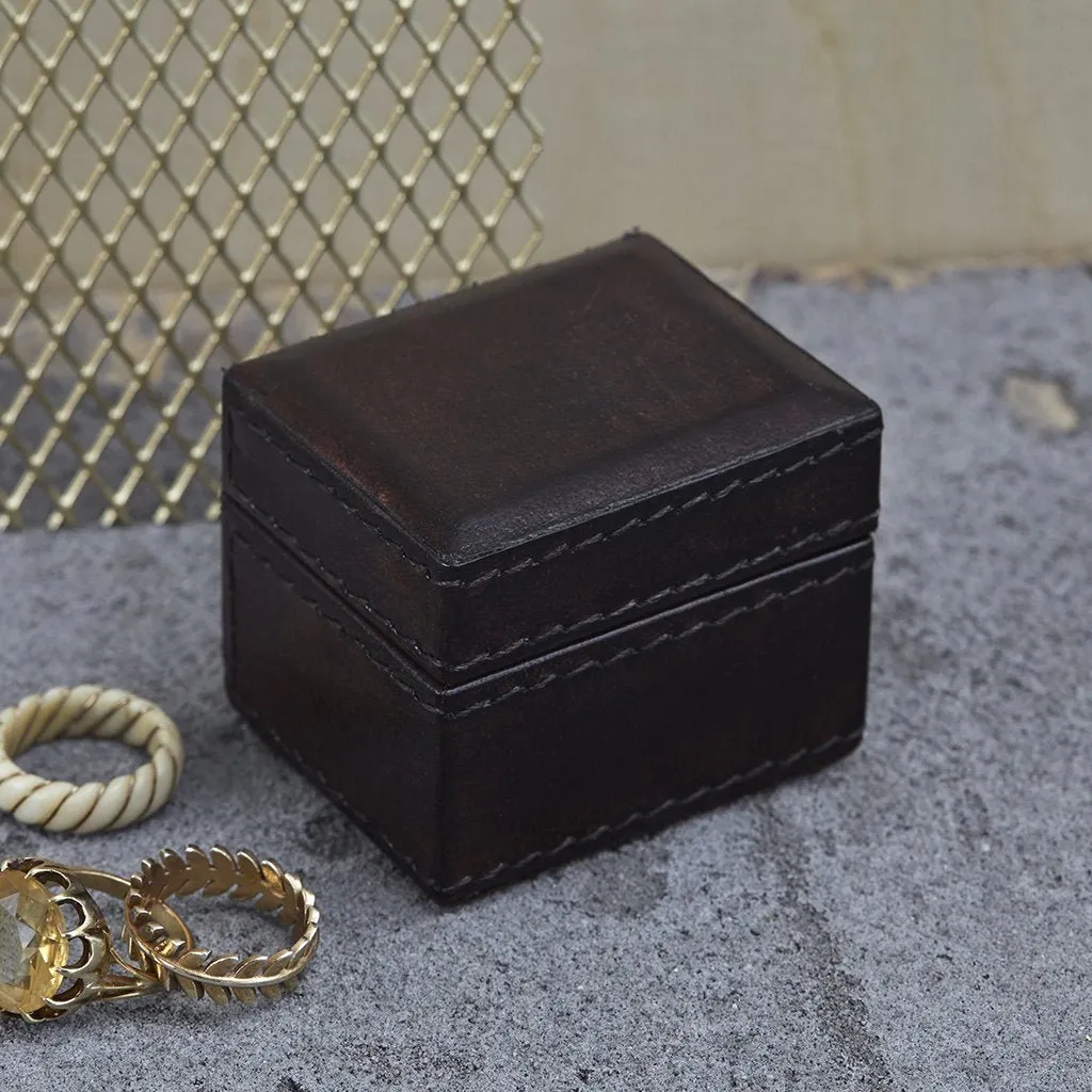 Leather Tiny Oblong Trinket Gift Box