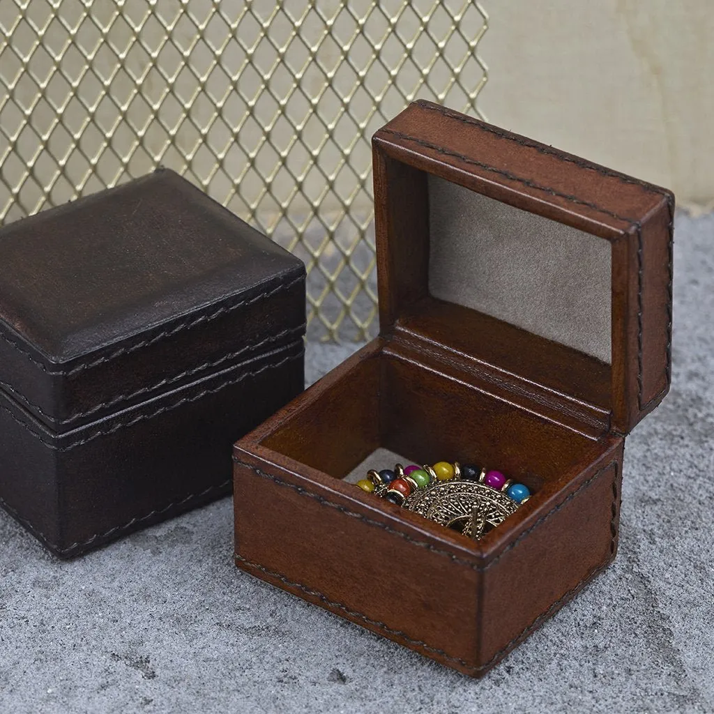 Leather Tiny Oblong Trinket Gift Box