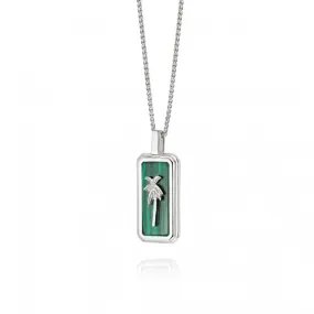 Malachite Palm Sterling Silver Necklace WN07_SLV