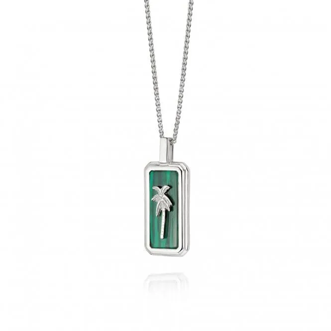 Malachite Palm Sterling Silver Necklace WN07_SLV