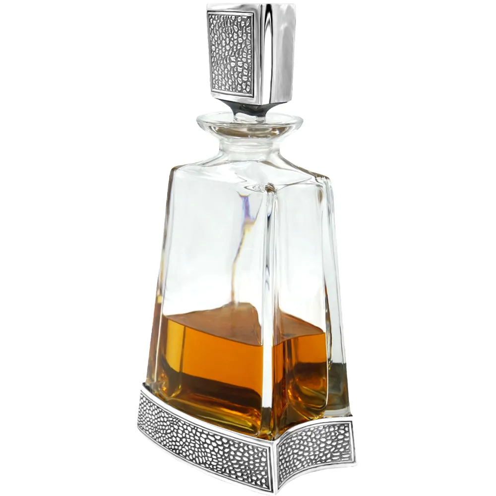 Manhattan 600ml Whisky, Wine & Spirits Decanter Gift Set Includes 4x 11oz Manhattan Pewter Tumblers