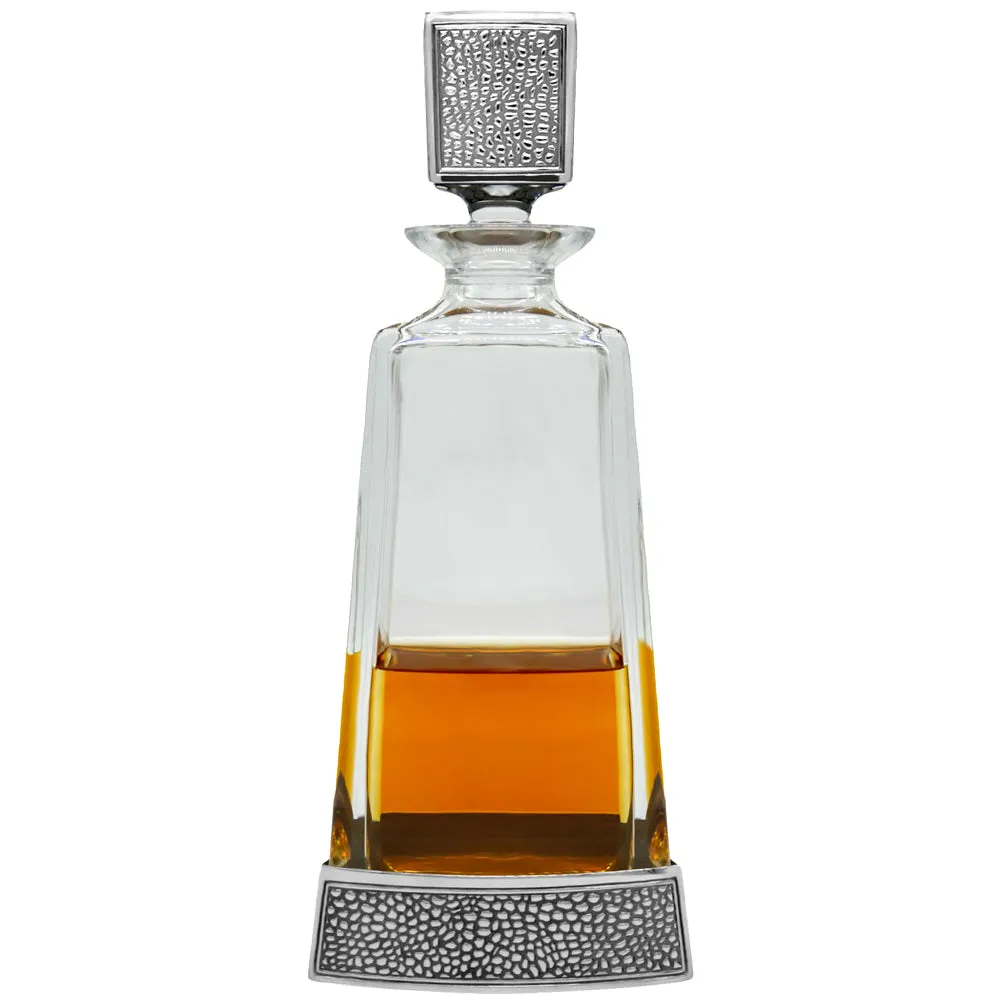 Manhattan 650ml Whisky, Wine & Spirits Decanter Gift Set Includes 2x 11oz Manhattan Pewter Tumblers