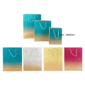 Medium Gradient Glitter Gift Bag - 18cm x 23cm x 10cm