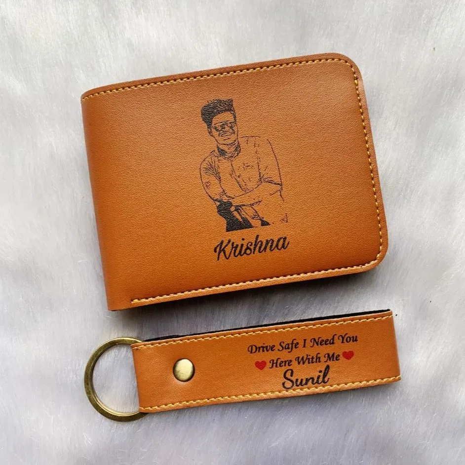 Men’s Wallet with Keychain Combo
