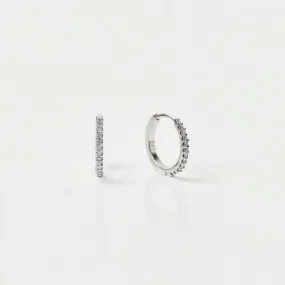 Mini Huggie Hoops in Diamond