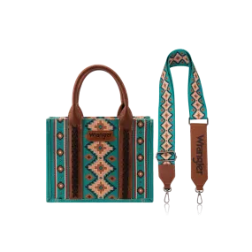 Montana West Women's Wrangler Southwestern Small Turquoise Crossbody Tote Bag