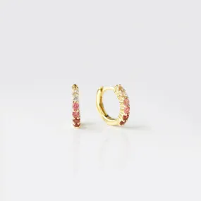 Ombre Tourmaline Huggie Hoop Earrings