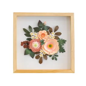 Paper Flowers Shadow Box 33x33 - Pretty Girl