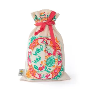 Peranakan Tiles Bat Drawstring Gift Bag (Small)