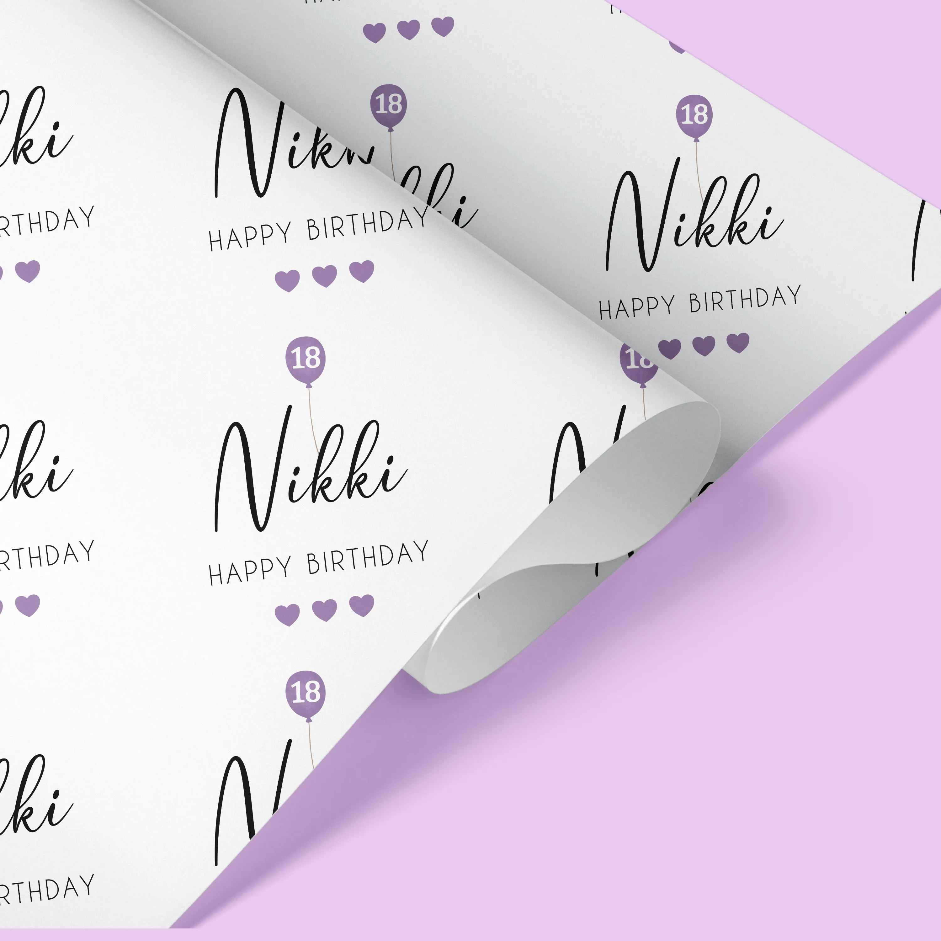 Personalised Birthday Gift Bag Purple Balloon