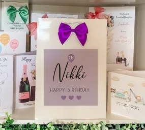 Personalised Birthday Gift Bag Purple Balloon