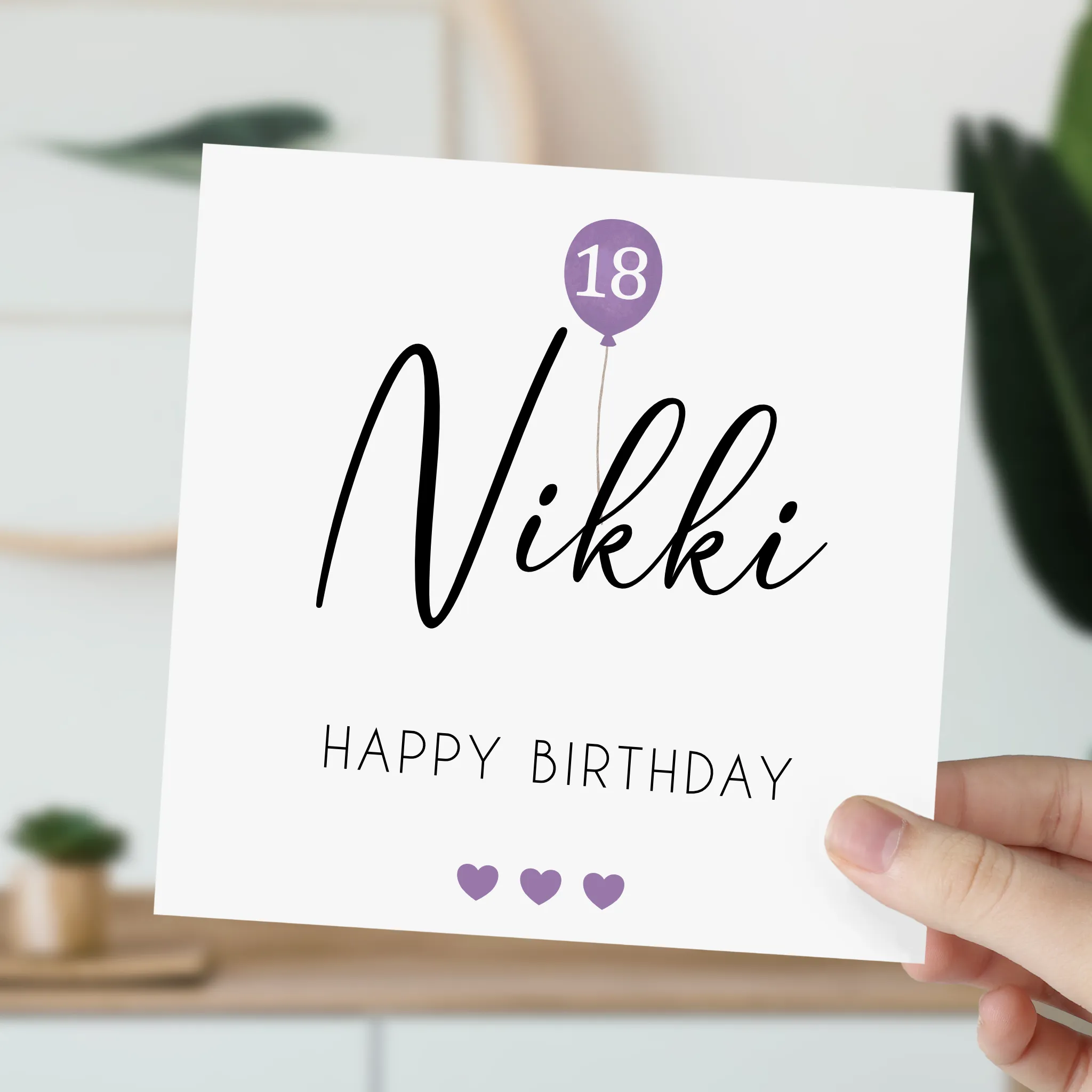 Personalised Birthday Gift Bag Purple Balloon