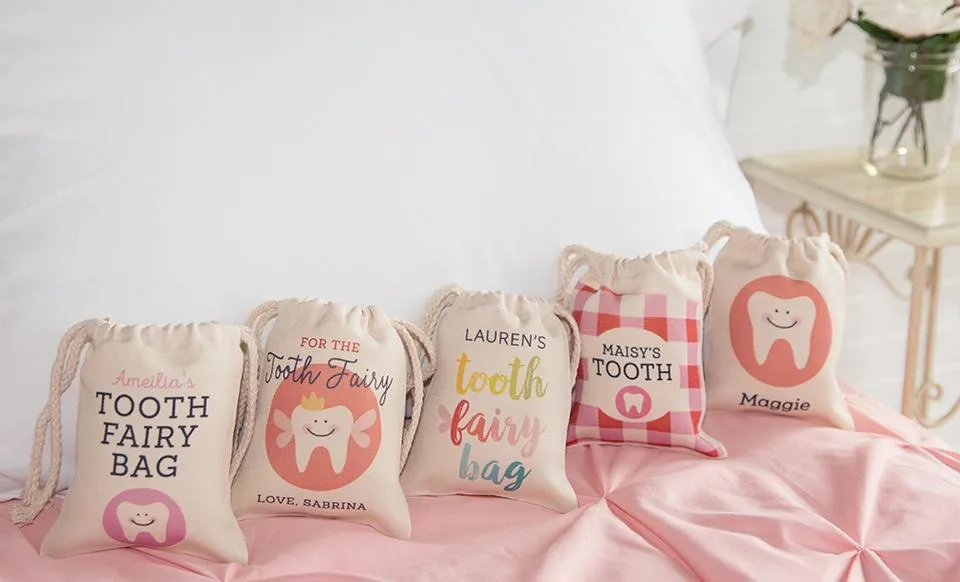 Personalized Kids Tooth Fairy Bags